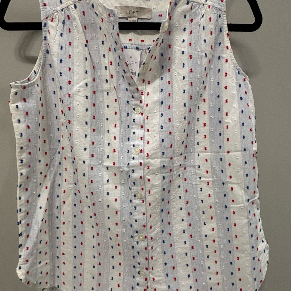 LOFT Button Down Sleeveless Shirt